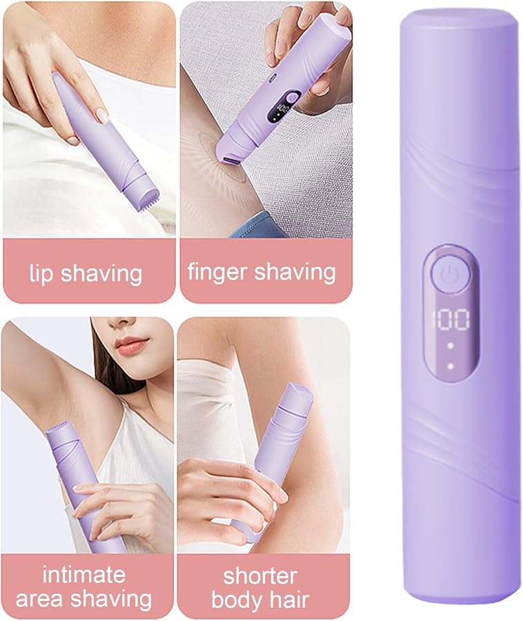 Style B 2 في 1 ماكينة حلاقة كهربائية للنساء - ماكينة حلاقة رطبة وجافة قابلة للشحن عبر USB مقاومة للماء لشعر البيكيني وتحت الإبط والساق والوجه - Image 4